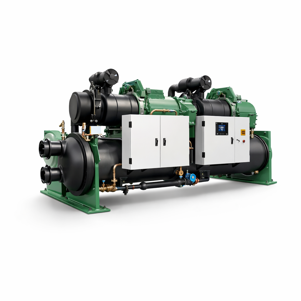 Screw chiller with falling film technology